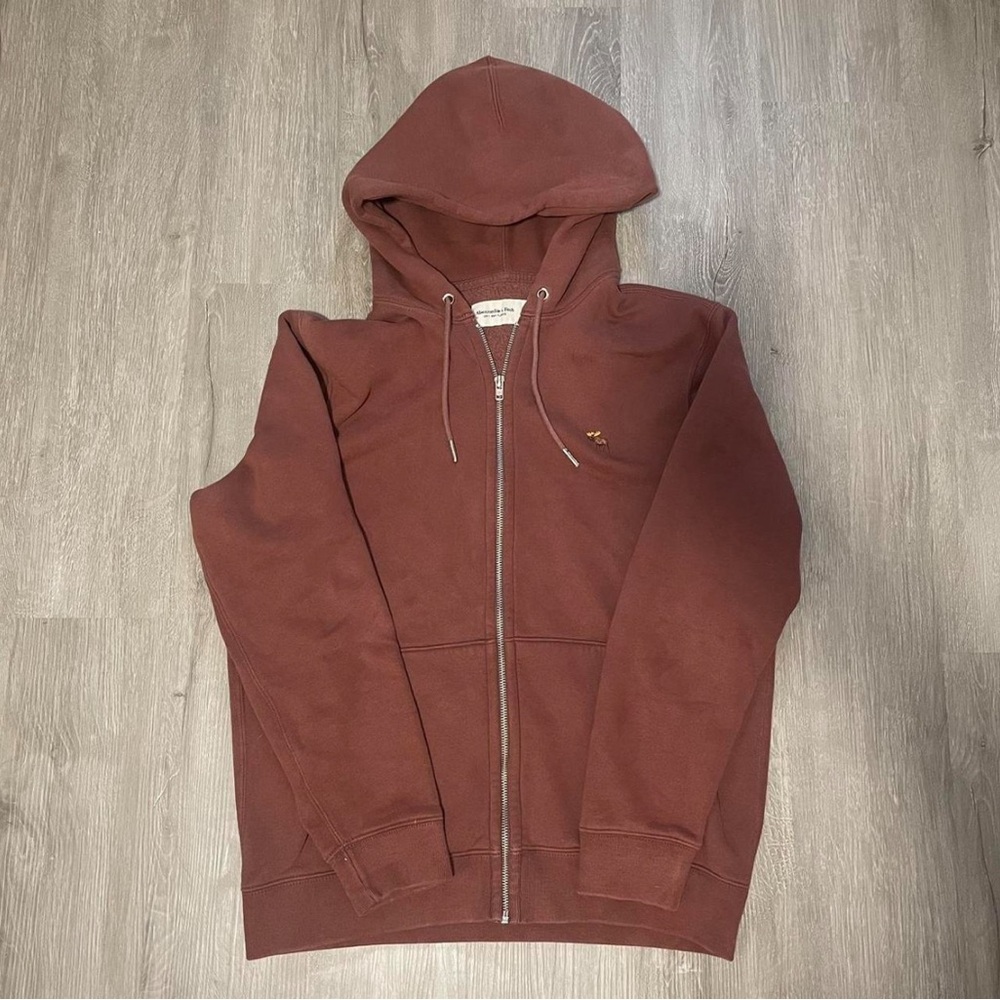 brown abercrombie zip up hoodie